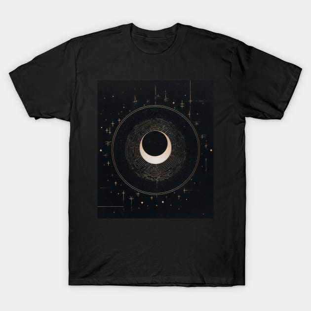 Galaxy Moon T-Shirt by Sheptylevskyi